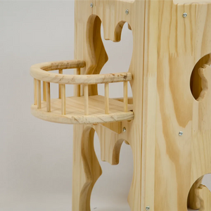 wooden bunny castle balcony