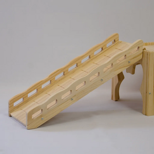 wooden bunny castle ramp side view