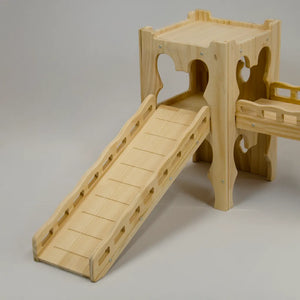 wooden bunny castle ramp front view