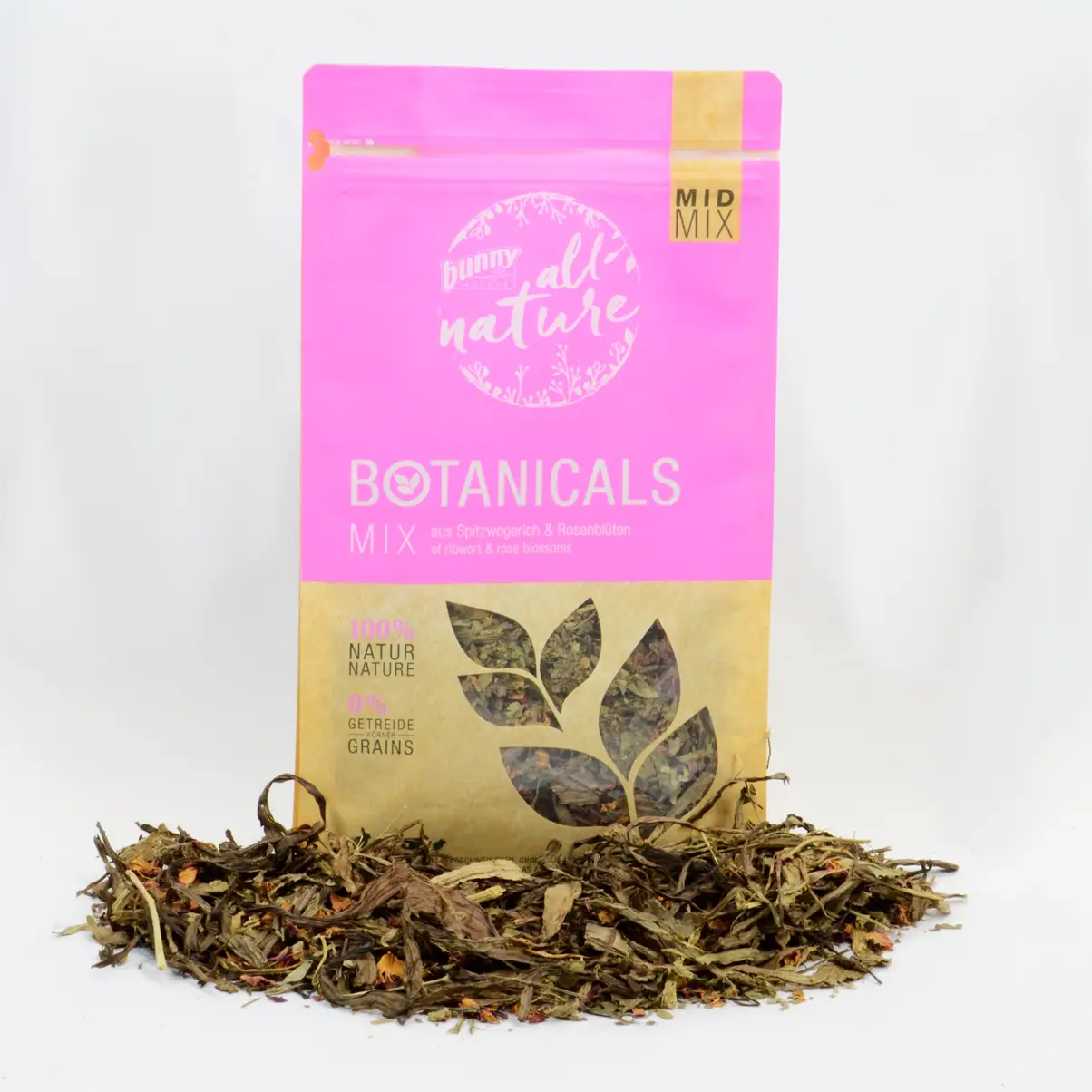 Bunny Nature dried herbs Mix Narrowleaf Plantain - Rose Blossom