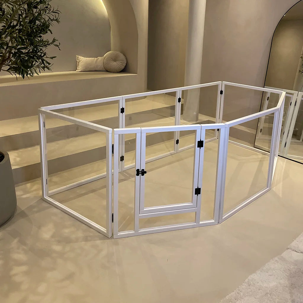 white luxurious indoor bunny playpen