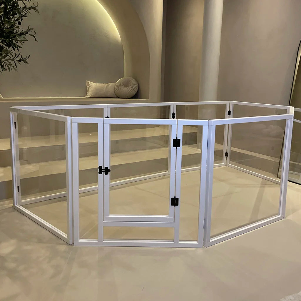 white wooden bunny playpen 8 panels