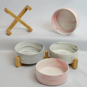 Marble style drinking bowls for pets