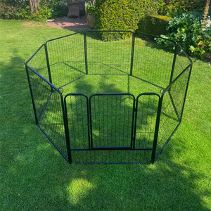Octagon Metal Playpen Outside on grass