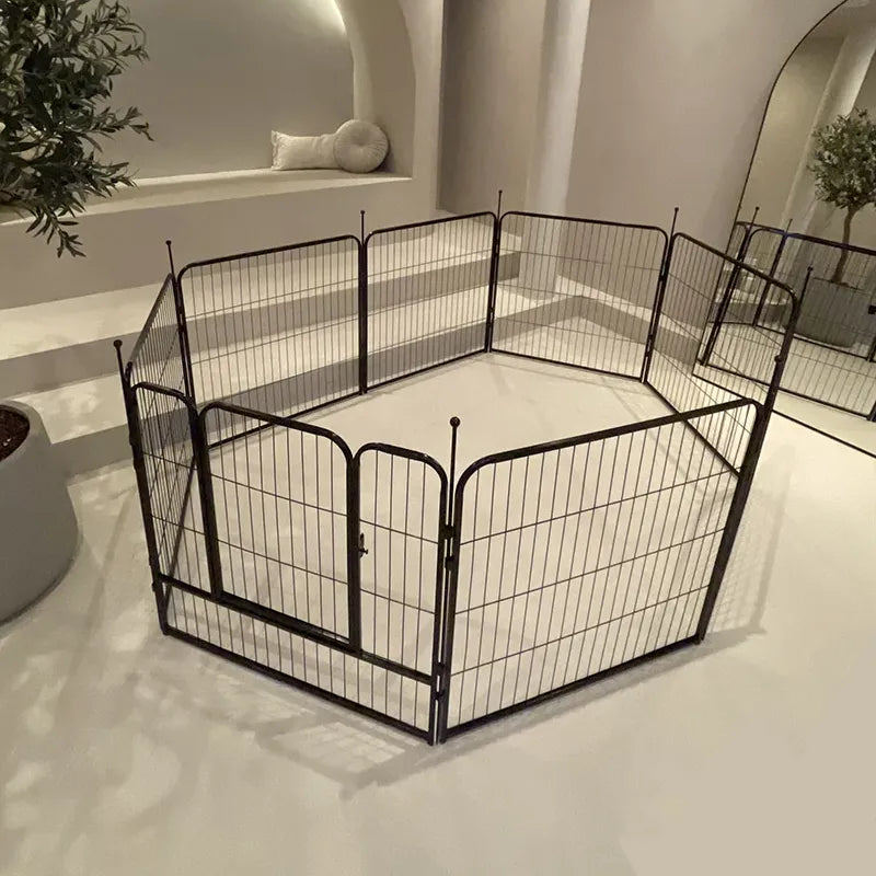Metal black bunny playpen for indoor use