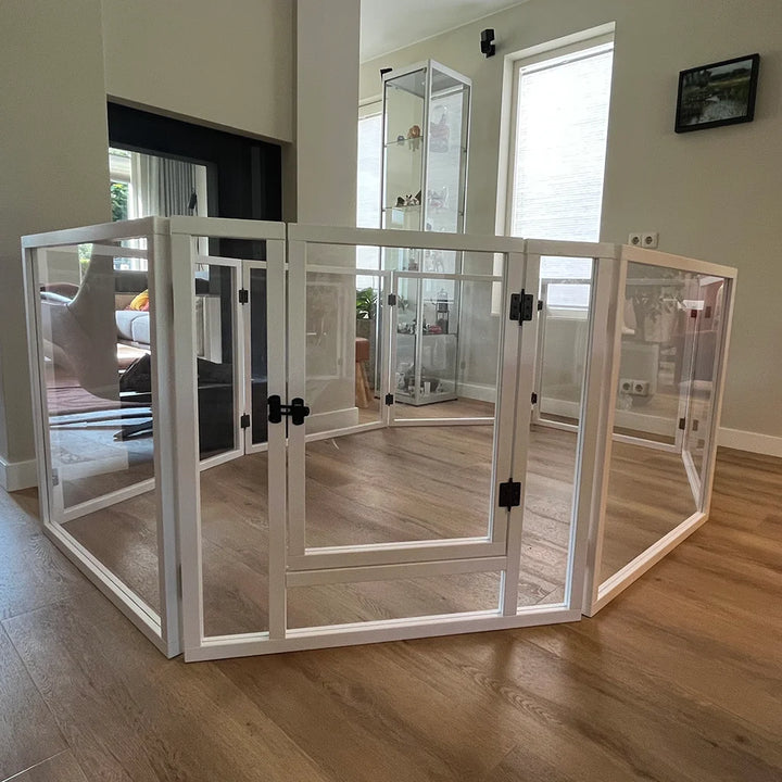 Luxurious wooden rabbit playpen with plexiglas panels