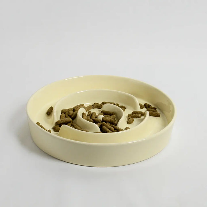 Beige slow eating bowl