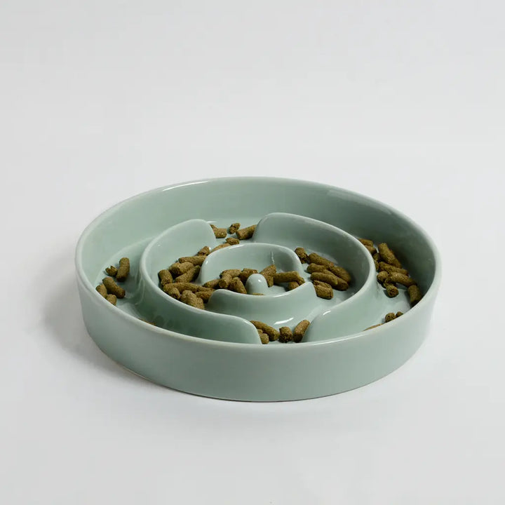 Light green slow eating bowl