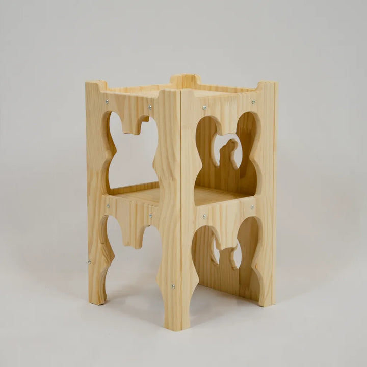 wooden bunny castle tower with multiple floors