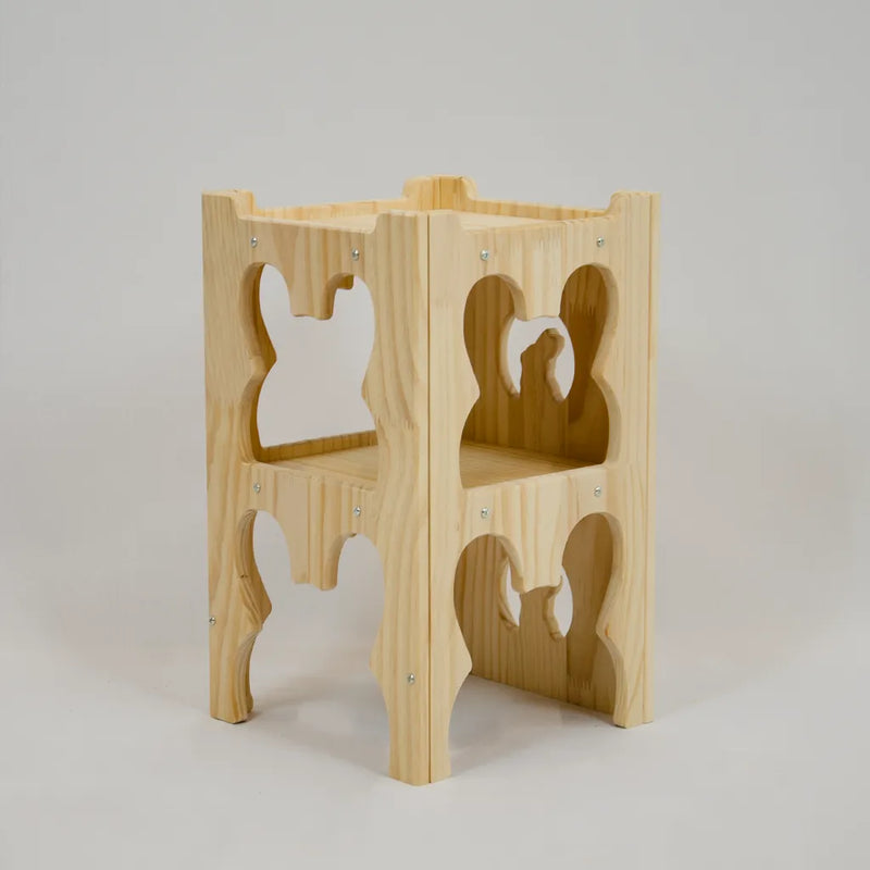wooden bunny castle tower with multiple floors