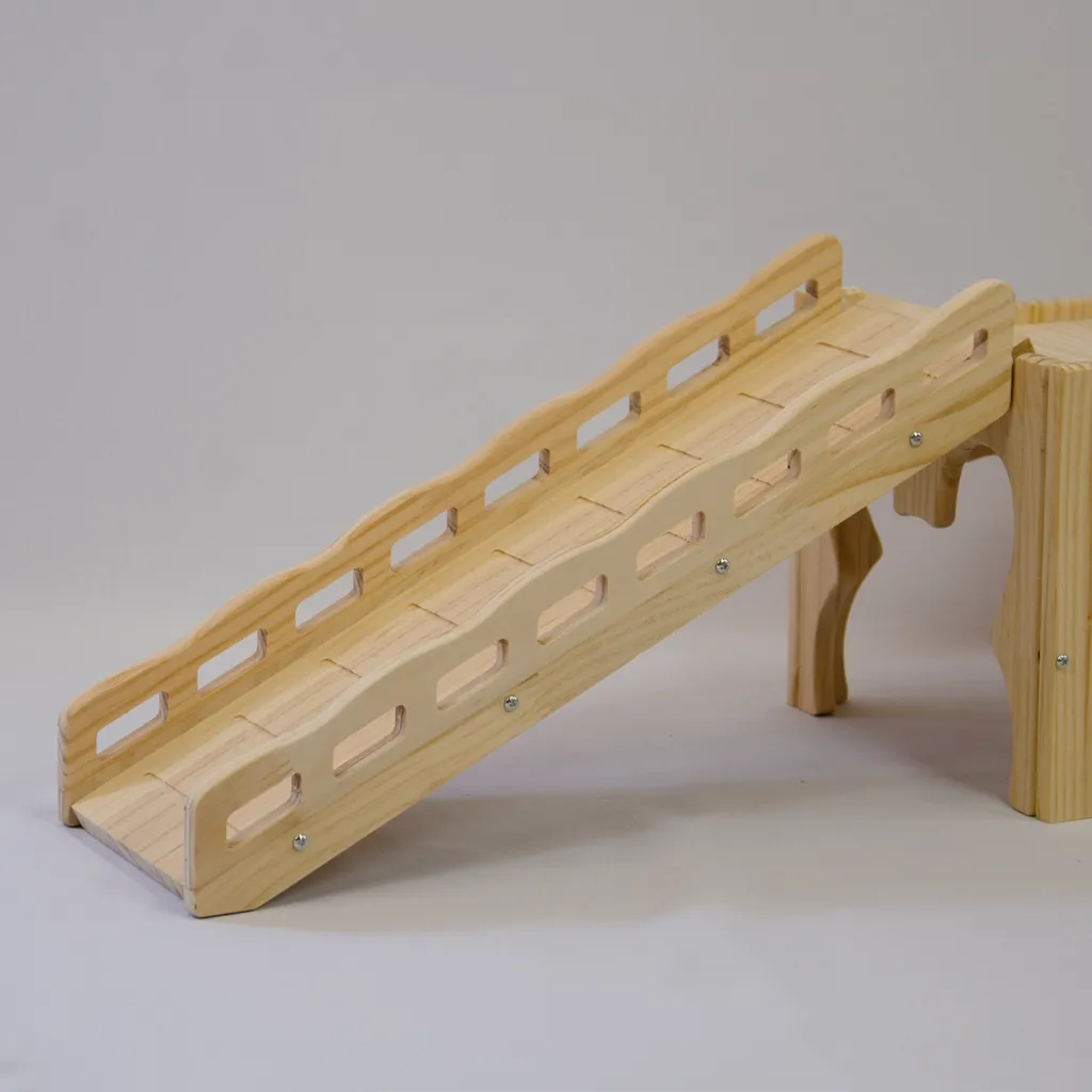 wooden bunny castle ramp side view